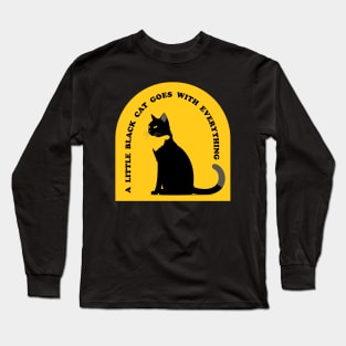 A Little Black Cat Goes With Everything yellow Long Sleeve T-Shirt